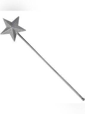 Silver Glitter Star Wand (15”)
